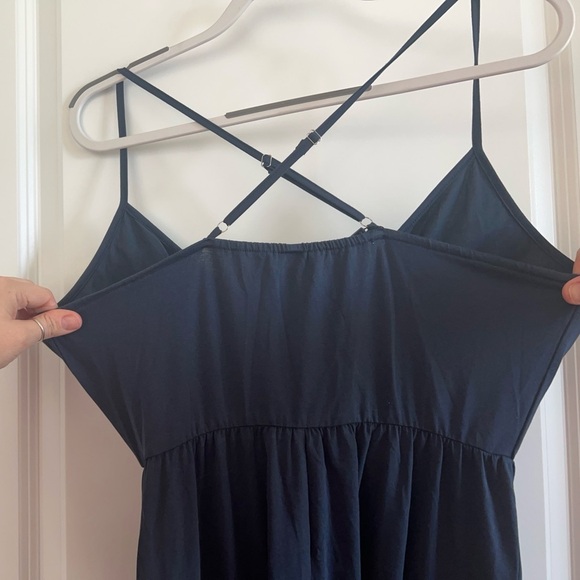 NWT ININ Women's Deep V-Neck Sleeveless Solid Maxi Dress Navy M - Picture 6 of 6